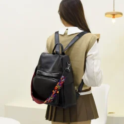 2023 New Designer Backpack Women High Quality Leather Backpack School Bags for Teenagers Girls Large Capacity Travel Backpack - Image 2