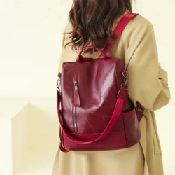 2023 New Hot Women’s Backpack Designer High Quality Soft Leather Simple Fashion Backpack Large Capacity Antitheft Shoulder Bags - Image 4