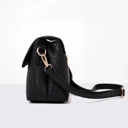 Fashion Black Shoulder Bags for Women Pu Leather Soild Color Crossbody Messenger Bag Purse Female Mom Handbags Bags for Women - Image 2