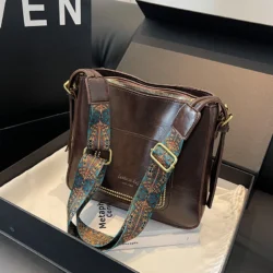 Fashion Trend PU Leather Tote Bag for Women 2023 Female Simple Large High Capacity Shoulder Bag Bucket Handbags and Purses