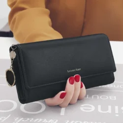 Fashion Women Wallets Brand Letter Long Tri-fold Wallet Purse Fresh Leather Female Clutch Card Holder Cartera Mujer - Image 3