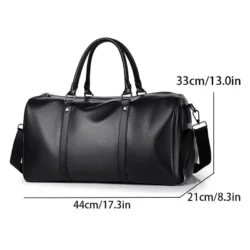 Retro New Short Trip Bag Large Capacity Sports Motorcycle Training Pu Waterproof Leisure Fitness Bag - Image 2