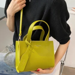 Soft PU Leather Crossbody Bags for Women 2021 New Solid Color Simple Shoulder Purses Female Brand Designer Trends Handbags Green
