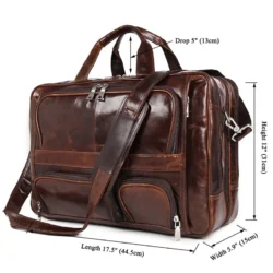 Luxury Men Handbag Men's Genuine Leather Shoulder Bag Male Large Capacity Travel Bag Multi-Functional Real Leather Briefcase - Image 2