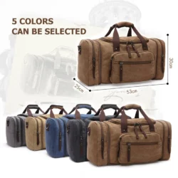 MARKROYAL Canvas Travel Bags Large Capacity Carry On Luggage Bags Men Duffel Bag Travel Tote Weekend - Image 5
